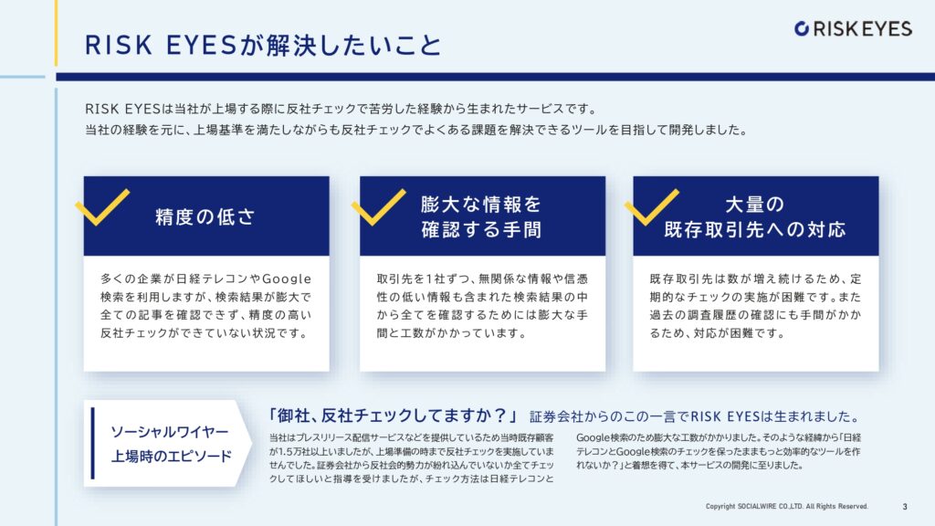 RISK EYESが解決したいこと