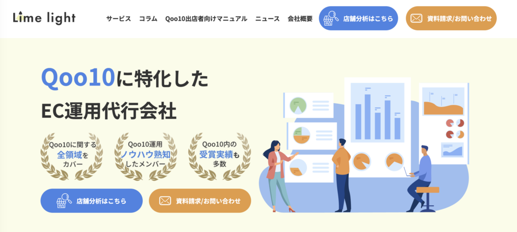 LimelightとはQoo10に特化した運用代行サービス